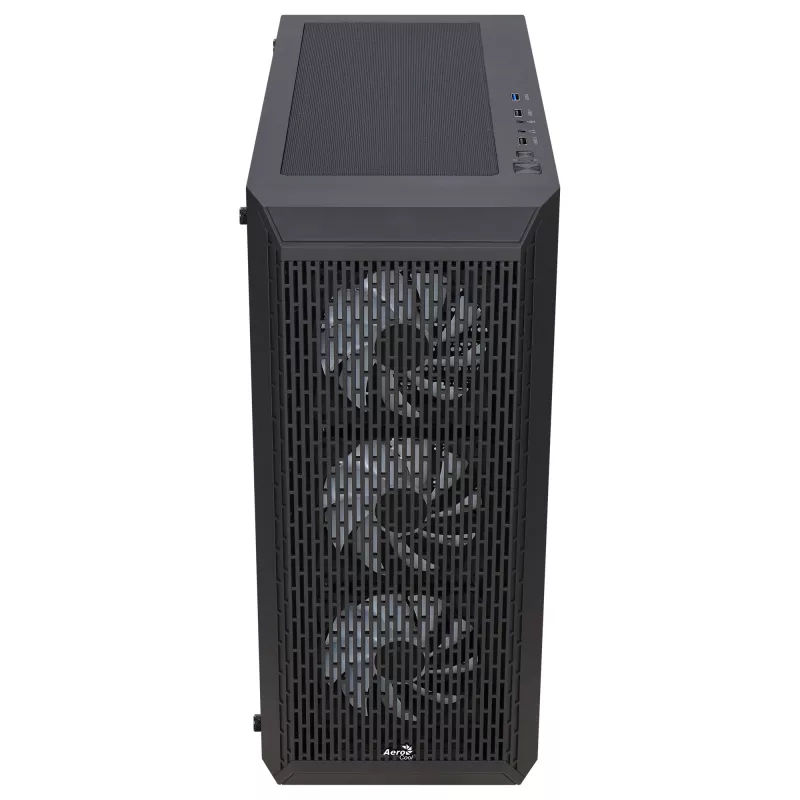 Aerocool BEAMBKV2 Gaming ATX korpuss 4 ventilatori 12cm FRGB melns, PC, melns, ATX, micro ATX, Mini-ITX, spēlēm, zila, zaļa, sarkana, priekšā, sānos