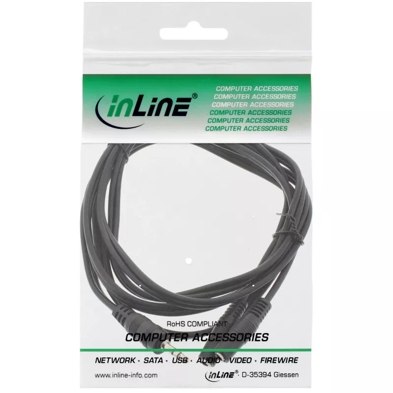InLine 3,5 mm ligzdas Y-kabelis, vīrišķais–2x 3,5 mm ligzda, sievišķā, stereo, 2 m