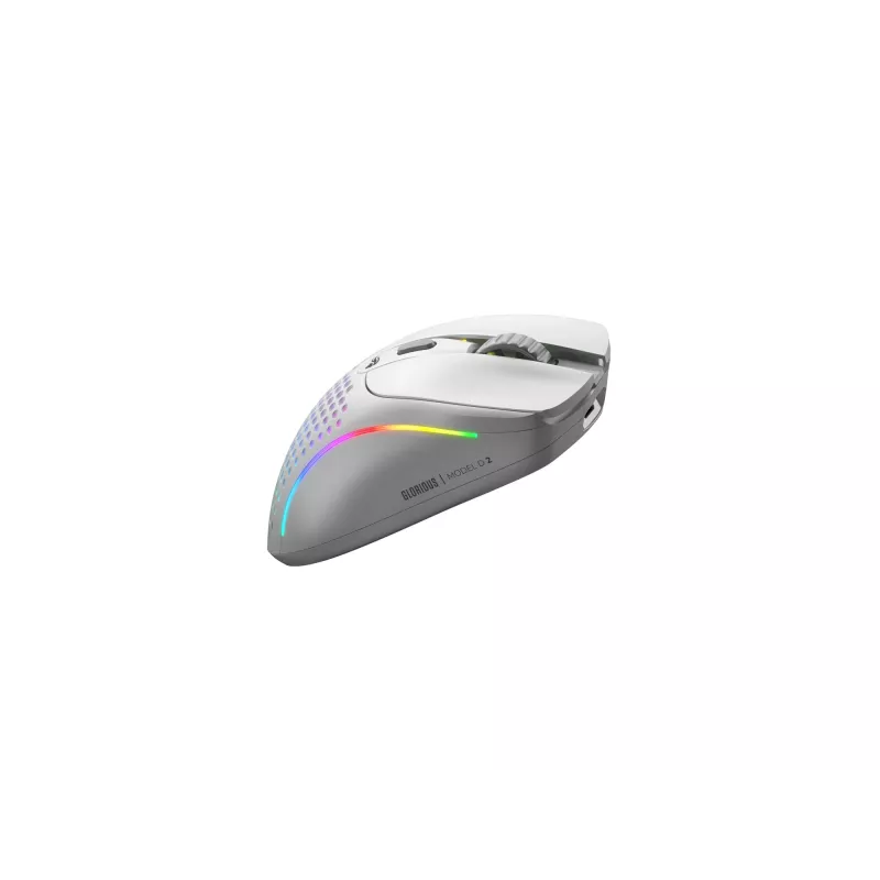 Glorious Gaming Glorious Model D 2 Wireless — matēta balta, labās rokas, RF bezvadu, 19000 DPI, balta