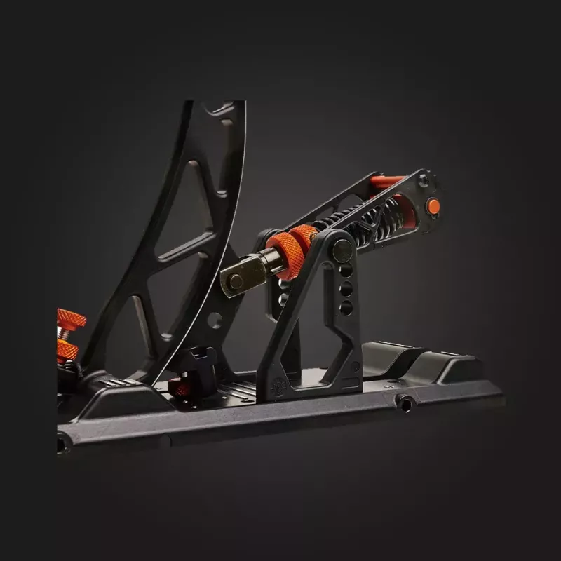 Asetek Gaming Pedals 40-010-0000002 — vadu PC pedāļi, alumīnija/bronzas korpuss, melna/oranža/balta