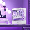 Datora korpuss Jonsbo D400 Midi Tower ATX rūdīts stikls - balts