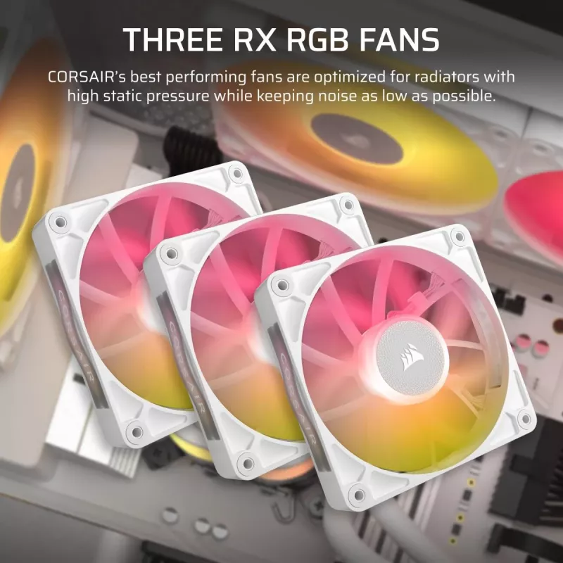 CORSAIR CPU dzesētājs - Icue Link Titan 360 Rx RGB Aio šķidruma dzesētājs - balts