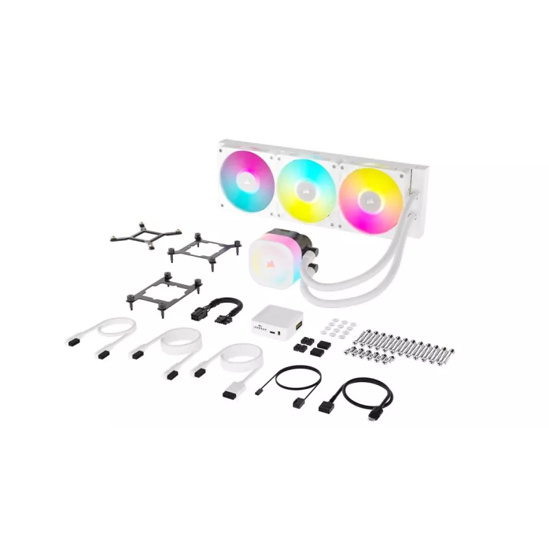 CORSAIR CPU dzesētājs - Icue Link Titan 360 Rx RGB Aio šķidruma dzesētājs - balts