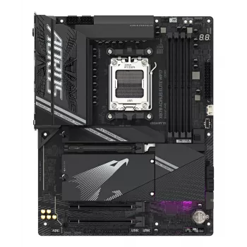 GIGABYTE X870 AORUS ELITE WIFI7 mātesplate - atbalsta AMD Ryzen 9000 CPU, 16+2+2 fāžu VRM, līdz 8000MHz DDR5 (OC), 3xPCIe 5.0 + 1xPCIe 4.0, Wi-Fi 7, 2.5GbE LAN, USB 4