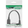 InLine DisplayPort 1.4 adaptera kabelis M/F, 8K4K, uz leju vērsts leņķis, melns/zelts