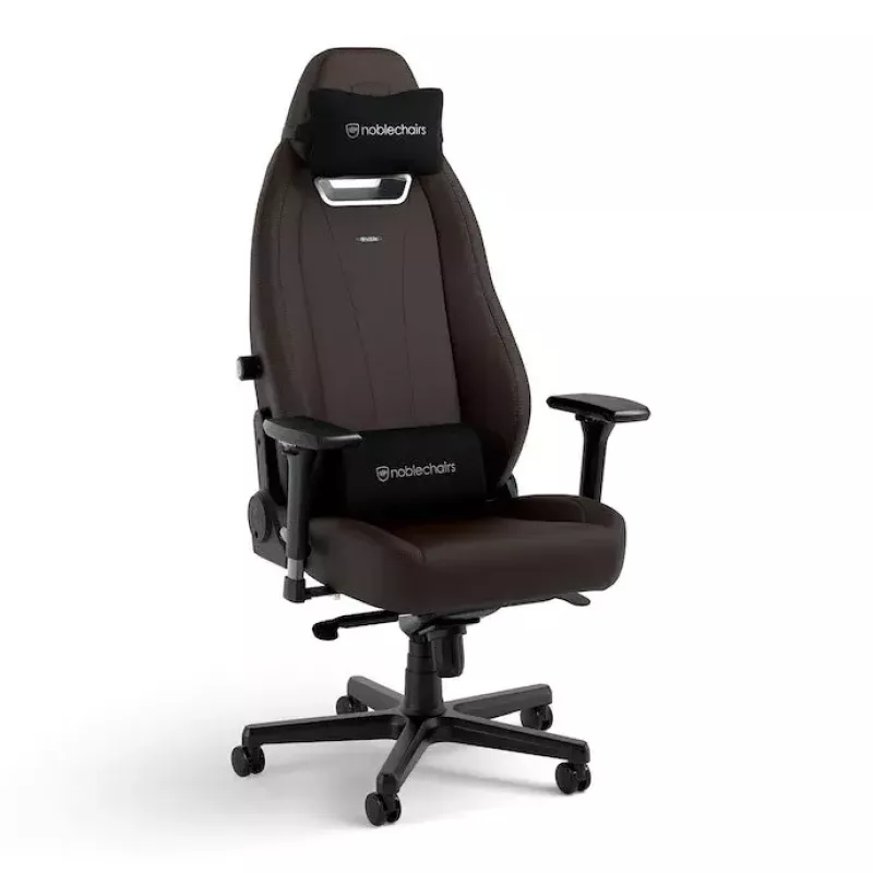 Spēļu krēsls noblechairs LEGEND — polsterēts sēdeklis, brūns, 520 mm platums, 132–142 cm augstums, maksimālā slodze 150 kg
