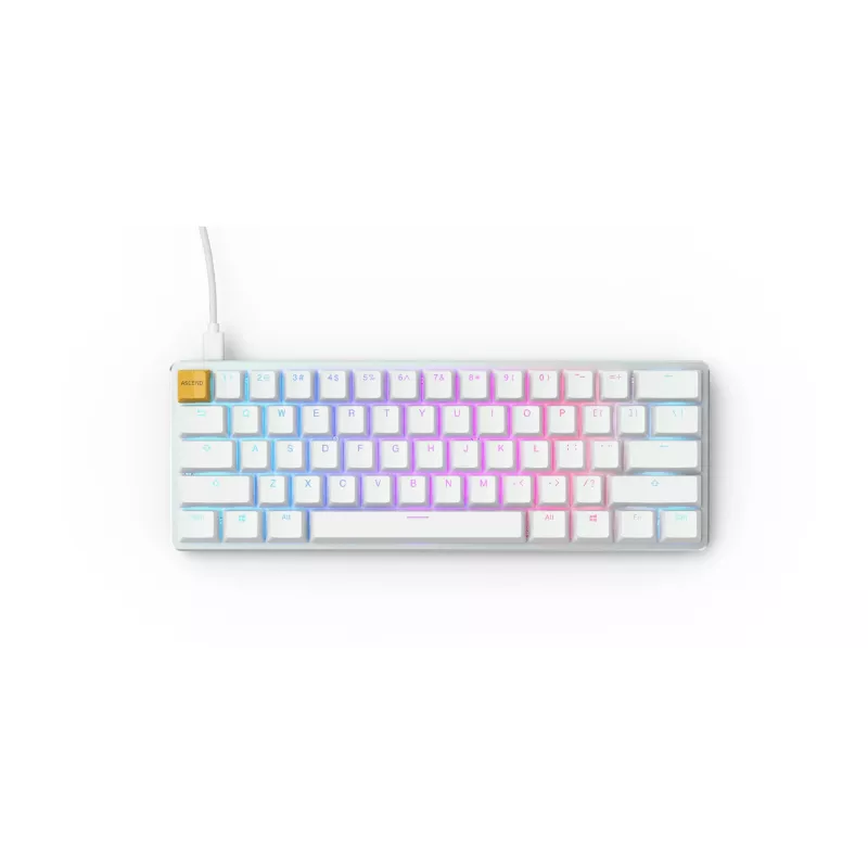 Glorious Gaming GMMK tastatūra USB QWERTY US International sudraba, balta