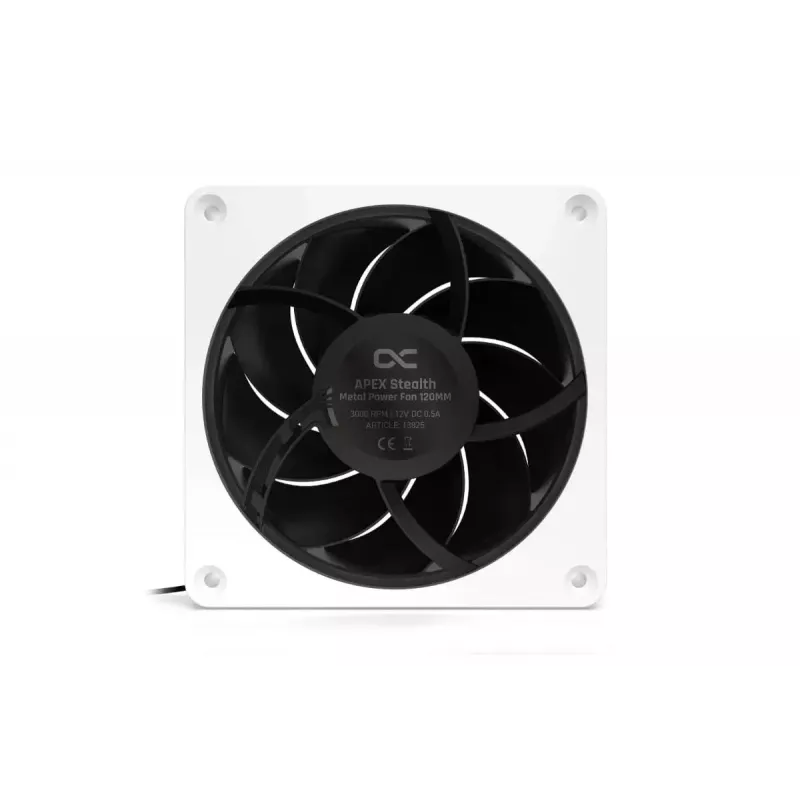 Ventilators Alphacool Apex Stealth Metall 12 cm balts 400-3000 RPM 30-49,9 dB
