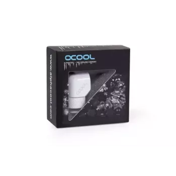 Montāžas komplekts Alphacool Eiszapfen L-savienotājs rotējams G1/4 ārējā vītne uz G1/4 iekšējo vītni balts