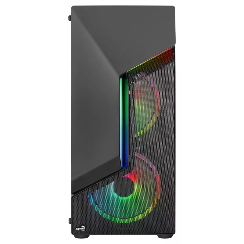 Aerocool SCAPEBKV3 Gaming ATX Case Front RGB LED Tempered Glass 3x ARGB Fans Melns