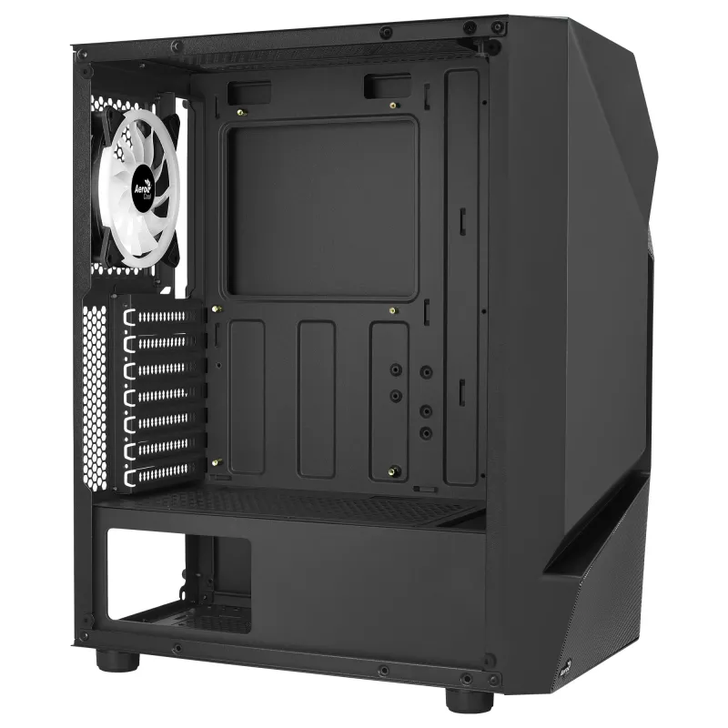 Aerocool SCAPEBKV3 Gaming ATX Case Front RGB LED Tempered Glass 3x ARGB Fans Melns