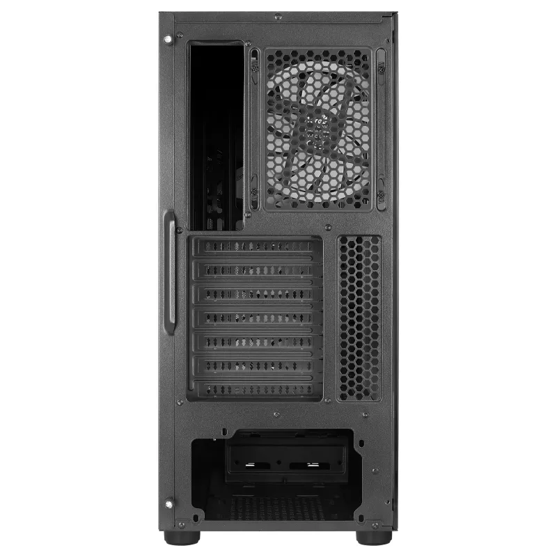 Aerocool SCAPEBKV3 Gaming ATX Case Front RGB LED Tempered Glass 3x ARGB Fans Melns