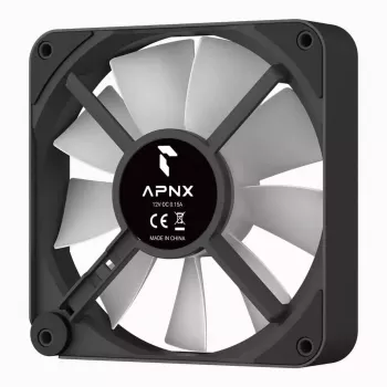 Ventilators APNX FP2-120 PWM ARGB Maksimālā gaisa plūsma 83.87 cfm Melns