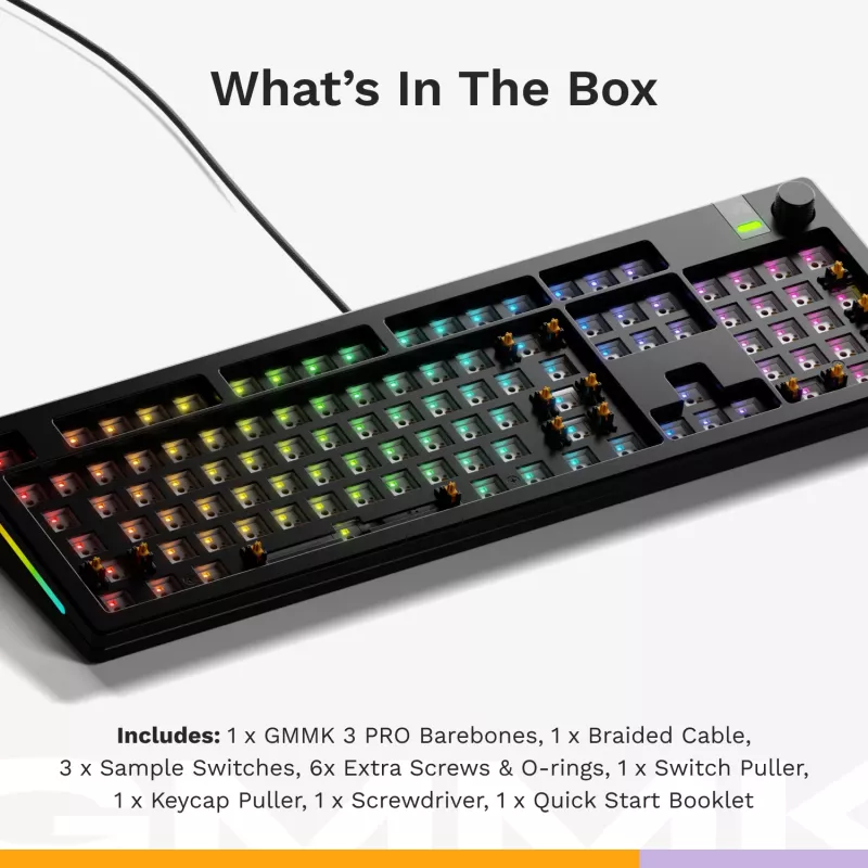 Glorious PC Gaming Race GMMK 3 PRO Barebones tastatūra pilnizmēra USB RGB LED