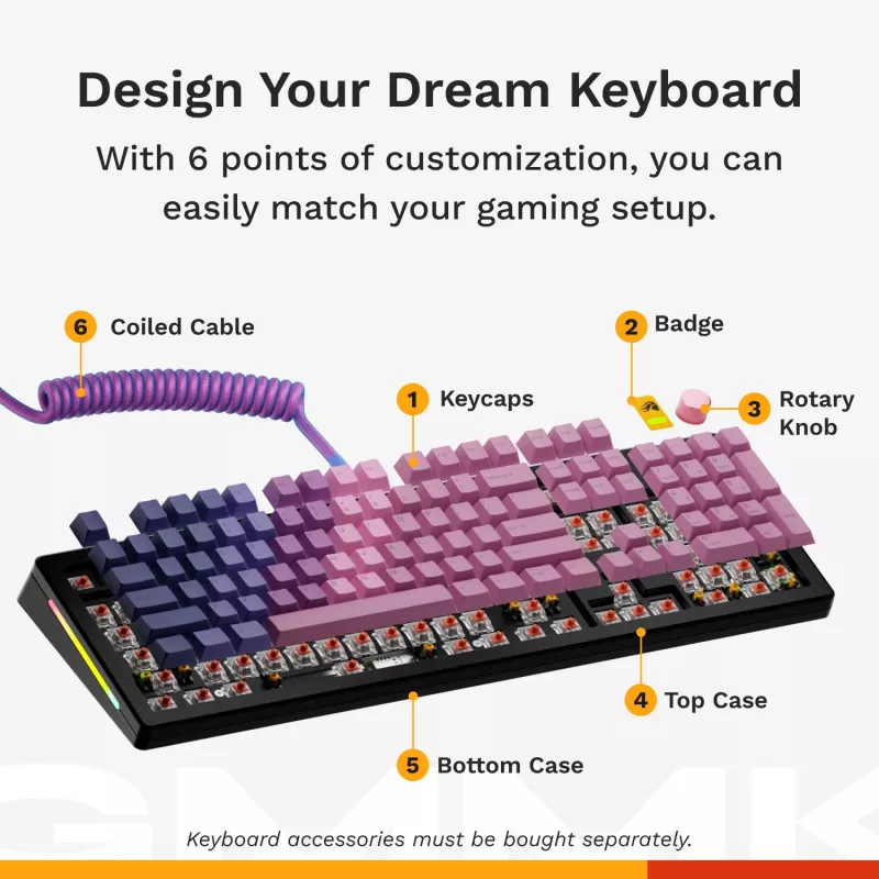 Glorious PC Gaming Race GMMK 3 PRO Barebones tastatūra pilnizmēra USB RGB LED