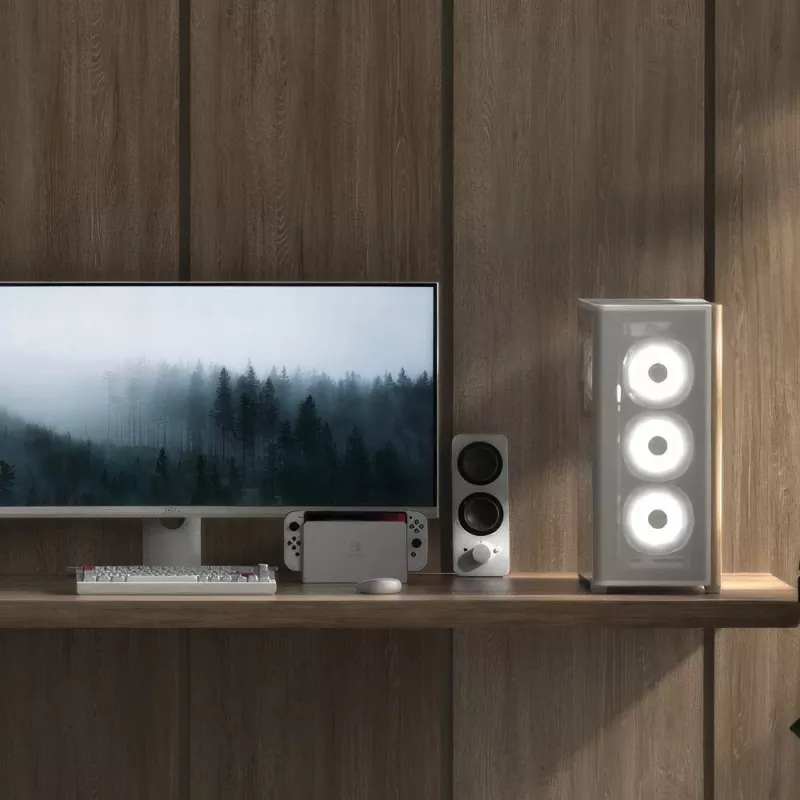 Aerocool D501A Midi Tower Melns, Wood
