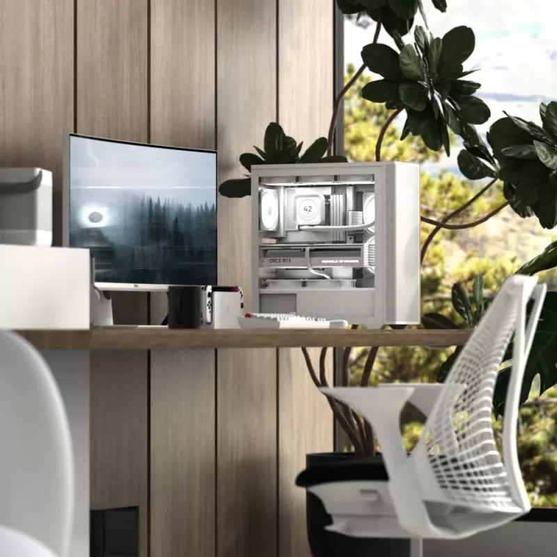 Aerocool D501A Midi Tower Melns, Wood