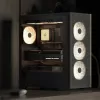 Aerocool D501A Midi Tower Melns, Wood