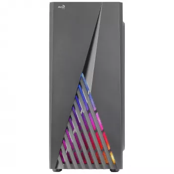 Aerocool DELTABKV1 ATX PC korpuss RGB priekšpuse pilns sānu logs 12cm ventilators melns