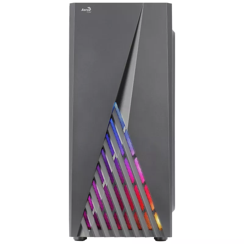 Aerocool DELTABKV1 ATX PC korpuss RGB priekšpuse pilns sānu logs 12cm ventilators melns