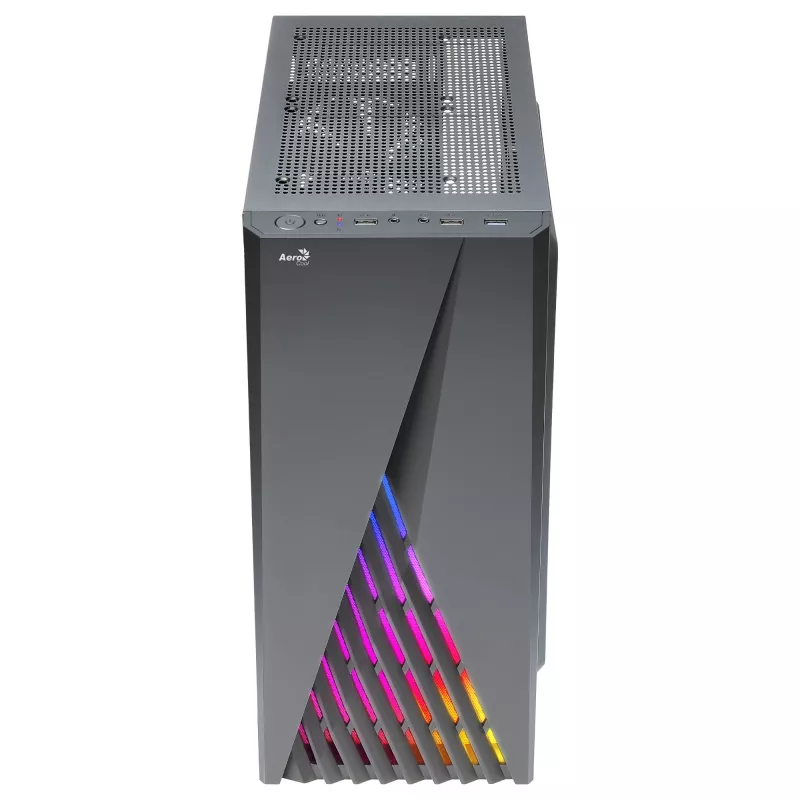 Aerocool DELTABKV1 ATX PC korpuss RGB priekšpuse pilns sānu logs 12cm ventilators melns