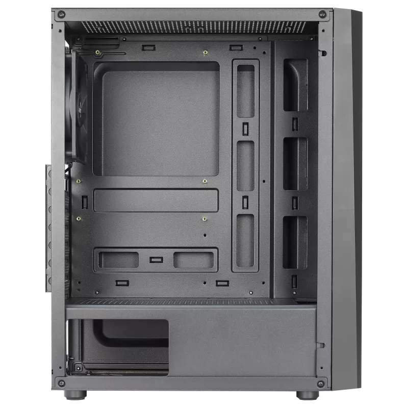 Aerocool DELTABKV1 ATX PC korpuss RGB priekšpuse pilns sānu logs 12cm ventilators melns