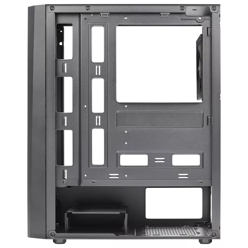 Aerocool DELTABKV1 ATX PC korpuss RGB priekšpuse pilns sānu logs 12cm ventilators melns