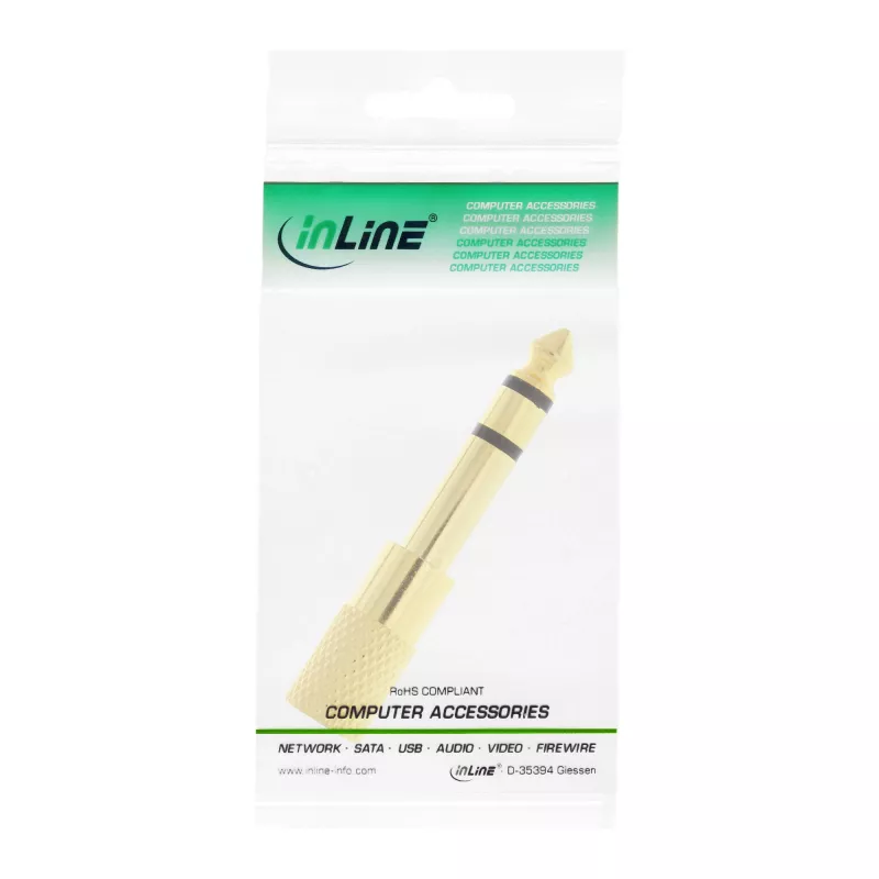 InLine Audio Adapter 6.3mm vīriešu / 3.5mm sieviešu stereo ar zeltu pārklāts metāls