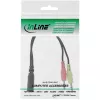 InLine Audio austiņu adaptera kabelis, 2x 3,5 mm vīr. uz 3,5 mm siev. 4 kontaktu, CTIA, 0,15 m
