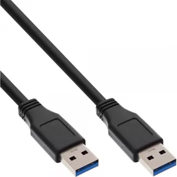 InLine USB 3.2 Gen.1 kabelis, A vīr. / A vīr., melns, 5m