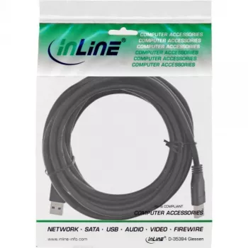InLine USB 3.2 Gen.1 kabelis, A vīr. / A vīr., melns, 5m