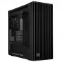 PC korpuss ASUS ProArt PA602 Midi Tower melns — ATX/EATX atbalsts, rūdīts stikls, 2x200 mm priekšējie ventilatori, 360 mm augšējais radiators, GPU līdz 450 mm