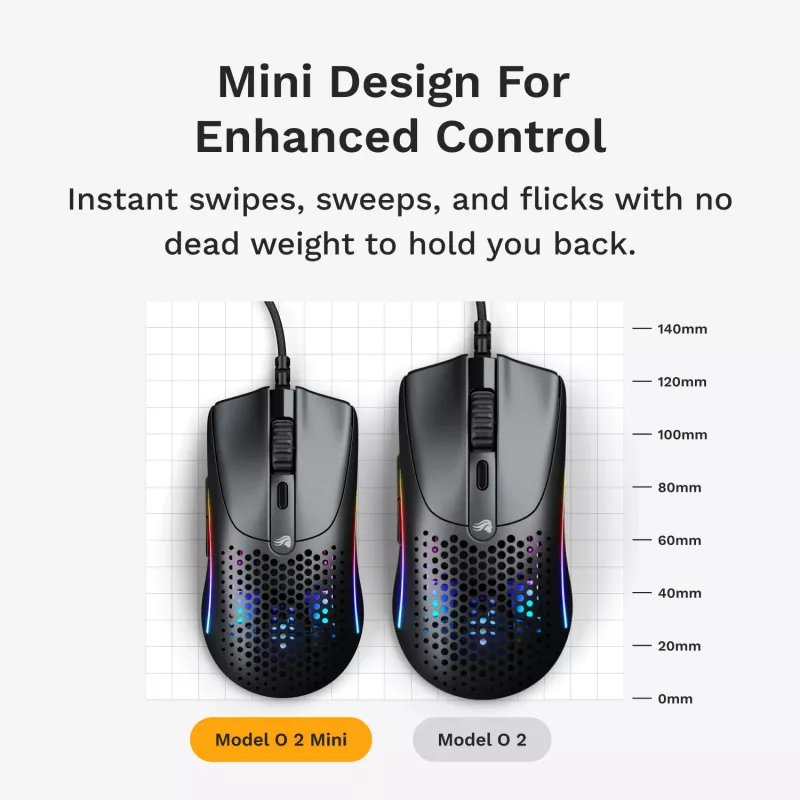 Glorious Gaming Model O 2 Mini spēļu pele RGB melnā krāsā
