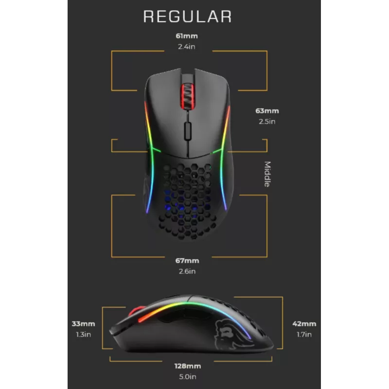 Glorious Gaming Glorious Model D Wireless - matēti melns, labās rokas, RF bezvadu, 19000 DPI, melns