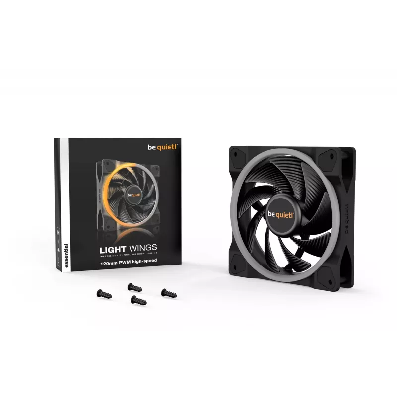 be quiet! Light Wings 120mm ARGB PWM liela ātruma ventilators, melns