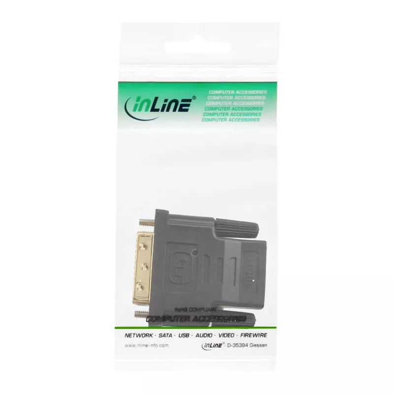 InLine HDMI–DVI adapteris (mātīte/vīrietis) ar zelta pārklājumu, 4K2K