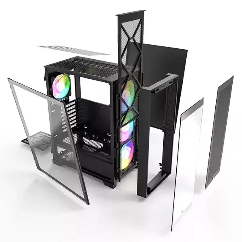 Montech AIR 1000 PREMIUM Midi Tower datora korpuss, melns