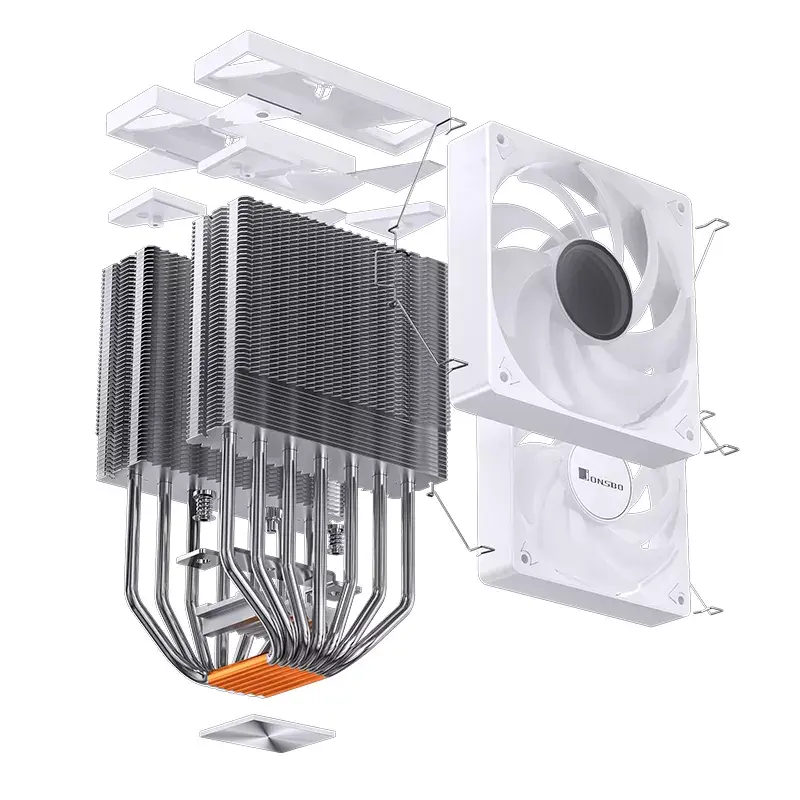 Jonsbo CR-3000 ARGB balta ventilators 12 cm 600–1500 RPM hidrauliskais