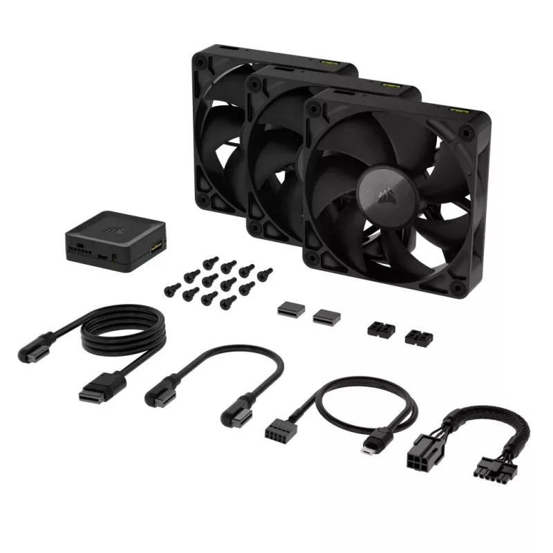 CORSAIR Rx Series Icue Link Rx120 120 mm ventilatora trīskāršais ventilatoru komplekts