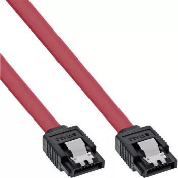 InLine SATA 6Gb/s kabelis ar fiksatoriem 0,5 m
