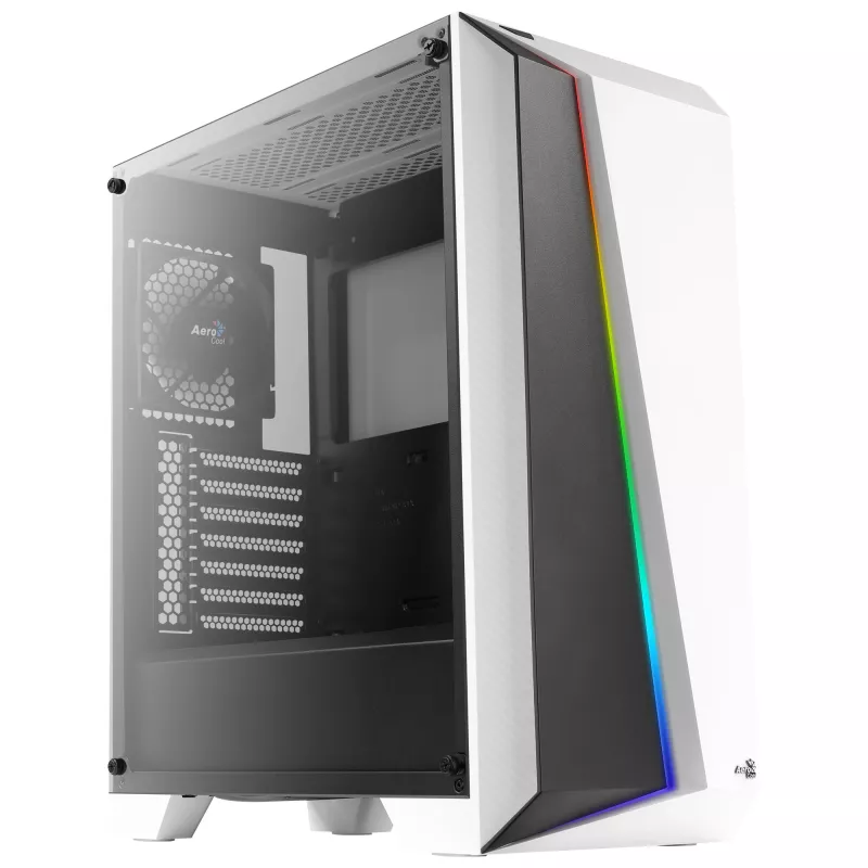 PC Case Aerocool Cylon Pro Tempered Glass Midi Tower balta