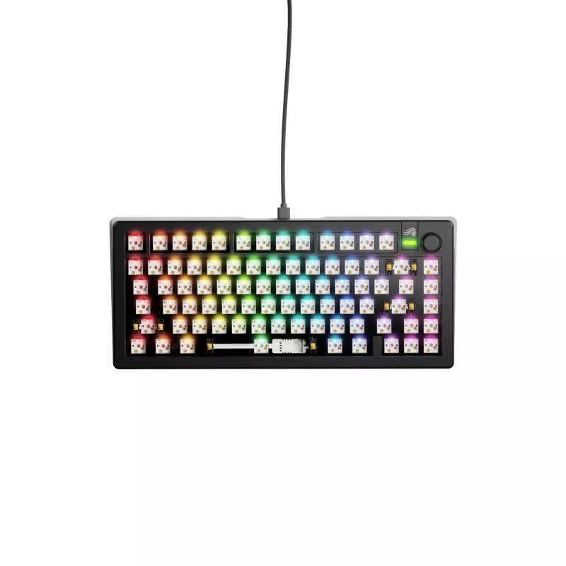 Mehāniskā tastatūra GLORIOUS GMMK 3 75% Barebones, vadu USB, RGB, melna