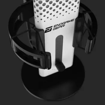 PC mikrofons Endgame Gear XSTRM — vadu USB, jutība -36 dB, 20–20000 Hz, skārienvadība, 2 m kabelis, melns/baltk