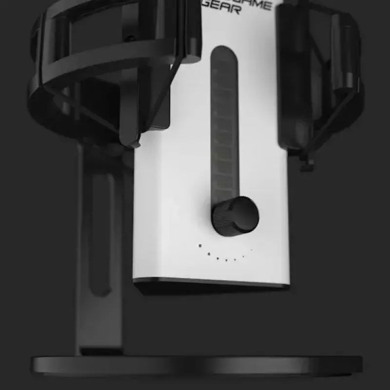 PC mikrofons Endgame Gear XSTRM — vadu USB, jutība -36 dB, 20–20000 Hz, skārienvadība, 2 m kabelis, melns/baltk
