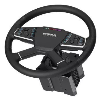 Moza Racing TSW Stūre, Stūre, PC, Vadu un bezvadu, Melna, Alumīnijs, Mākslīgā āda, Polimērs, Kabelis