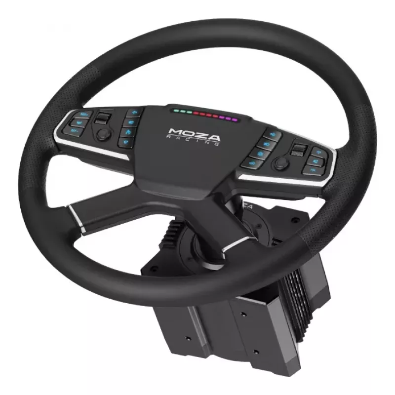 Moza Racing TSW Stūre, Stūre, PC, Vadu un bezvadu, Melna, Alumīnijs, Mākslīgā āda, Polimērs, Kabelis