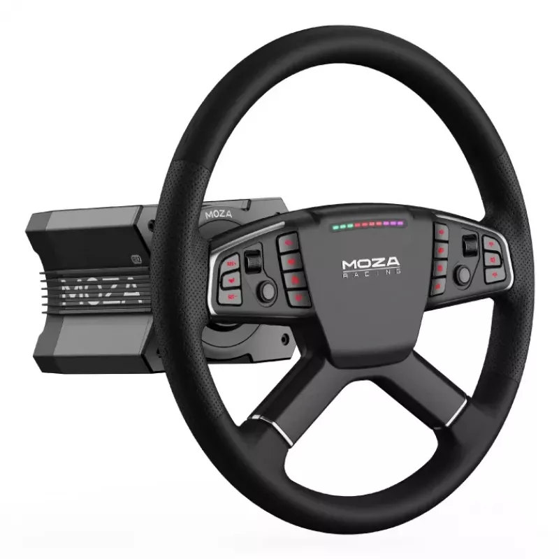 Moza Racing TSW Stūre, Stūre, PC, Vadu un bezvadu, Melna, Alumīnijs, Mākslīgā āda, Polimērs, Kabelis