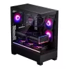 Phanteks XT View Tower Melns — Midi-Tower, rūdīts stikls, RGB, atbalsta ATX/EATX/Micro-ATX/Mini-ITX, GPU līdz 41.5 cm, CPU dzesētājs 184 mm