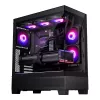 Phanteks XT View Tower Melns — Midi-Tower, rūdīts stikls, RGB, atbalsta ATX/EATX/Micro-ATX/Mini-ITX, GPU līdz 41.5 cm, CPU dzesētājs 184 mm