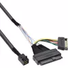 InLine U.2 savienojuma kabelis, SSD ar U.2 (SFF-8639) uz SFF-8643 + barošana, 0.5m
